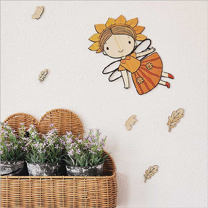 Crystal Ashley Pine Wall Art - Flower Fairy | Koop.co.nz