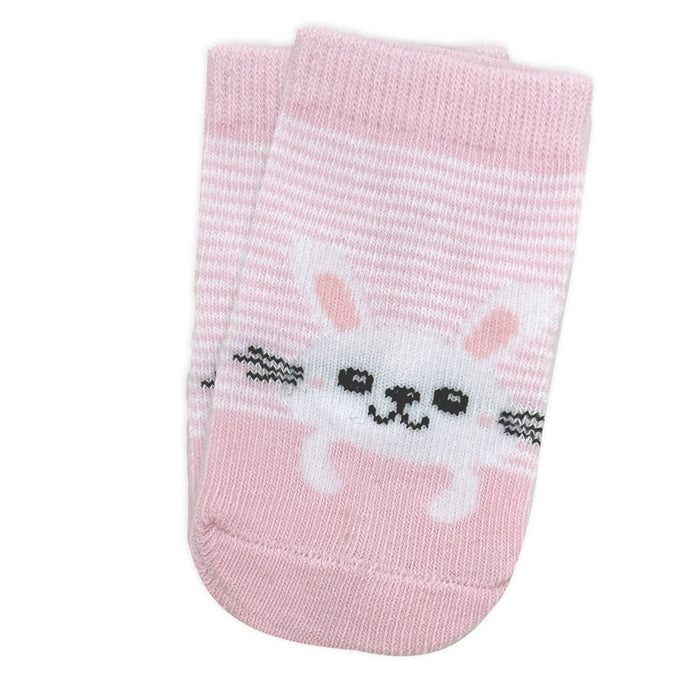Pink Bunny & Cat Baby Socks 3-Pack (0–6 Months)