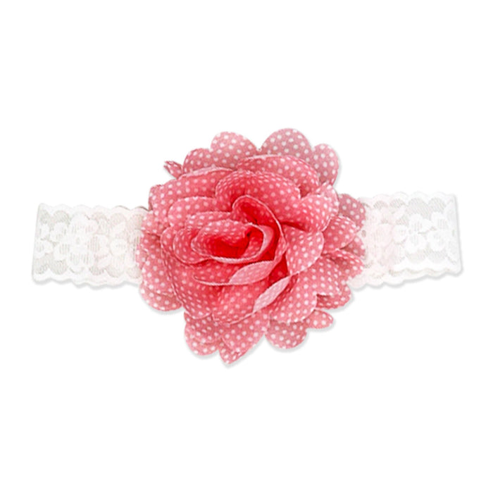 Pink Flower Baby Headband & Sock Set – 3pc (0–6 Months)
