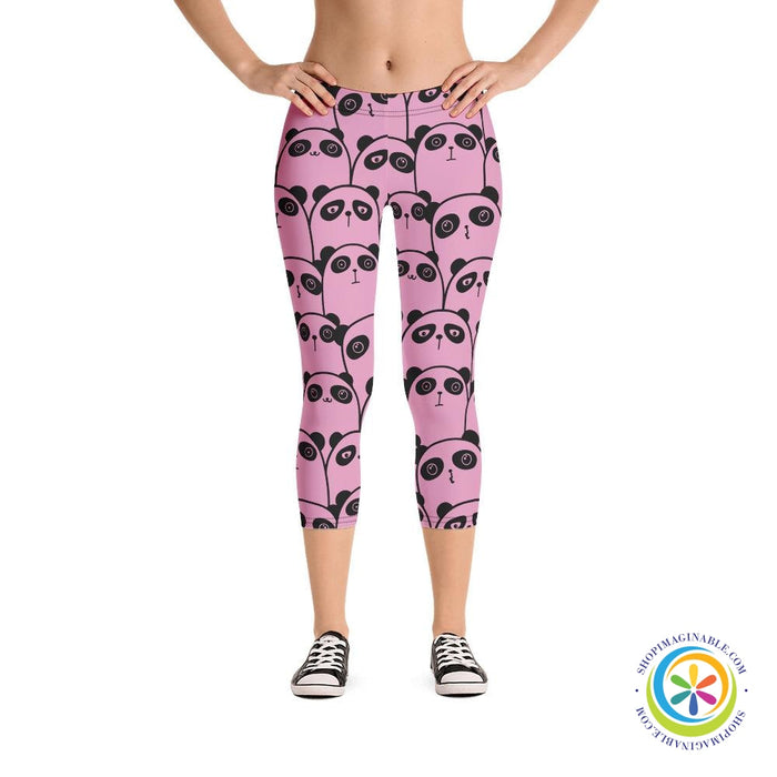 Pink Panda Capri Cropped Leggings-ShopImaginable.com