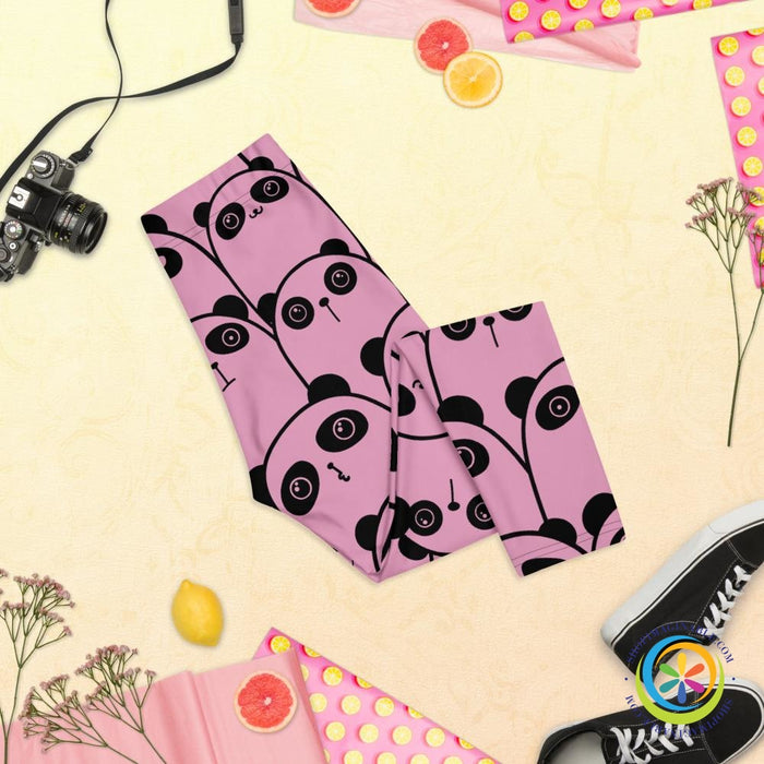 Pink Panda Capri Cropped Leggings-ShopImaginable.com