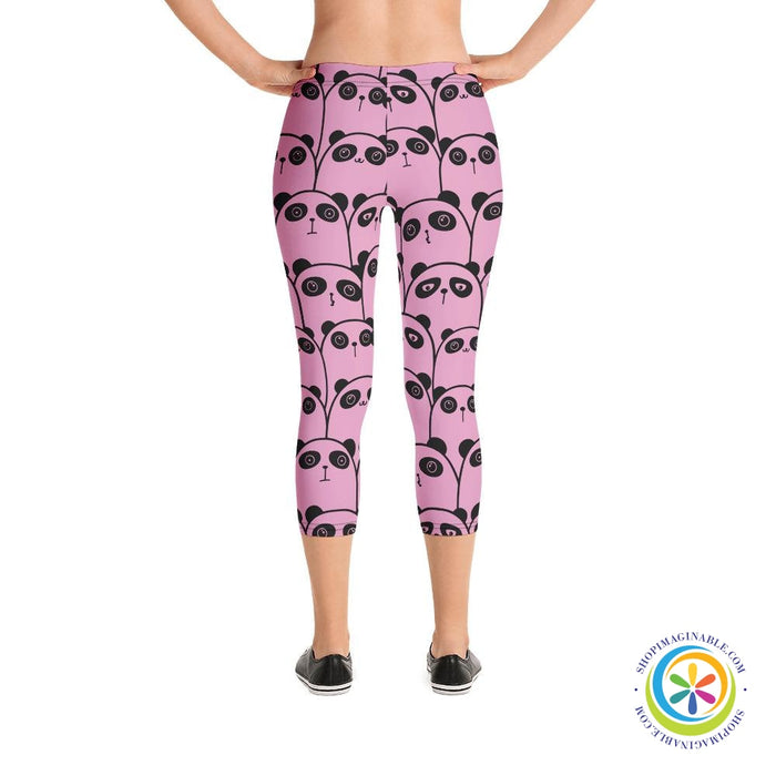 Pink Panda Capri Cropped Leggings-ShopImaginable.com