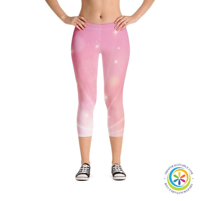 Pink Starburst Capri Cropped Leggings-ShopImaginable.com