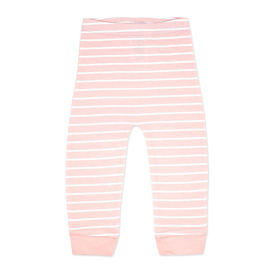 Pink Striped 100% Cotton Baby Pajama Pants – Soft Elastic Waist Sleep Bottoms