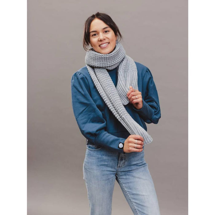 Hello Friday Pippa Waffle Knit Scarf – Grey | Koop.co.nz
