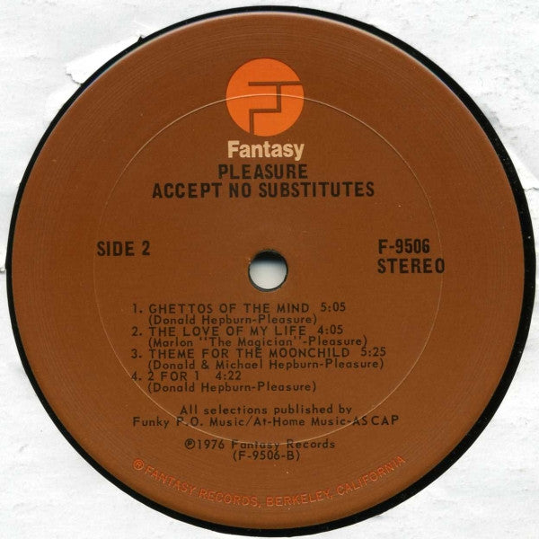 Pleasure (4) - Accept No Substitutes (LP) [US] 1st (Very Good (VG))