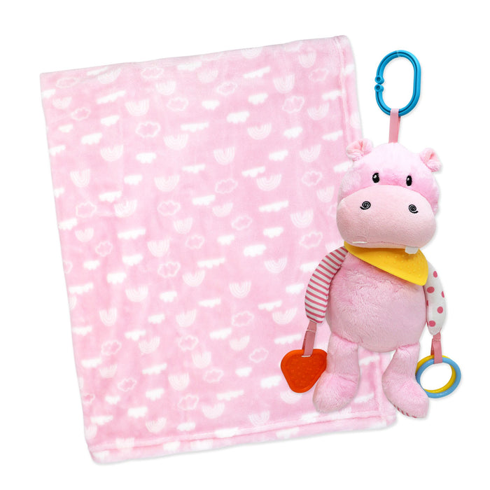 Plush Activity Toy & Baby Blanket Set – 100% Polyester, 30" x 36" Soft Throw