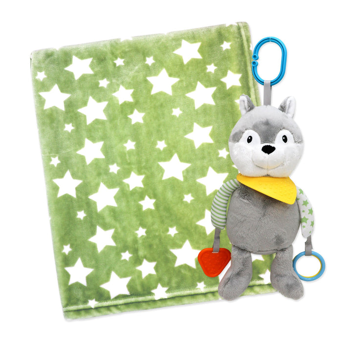Plush Activity Toy & Baby Blanket Set – 100% Polyester, 30" x 36" Soft Throw