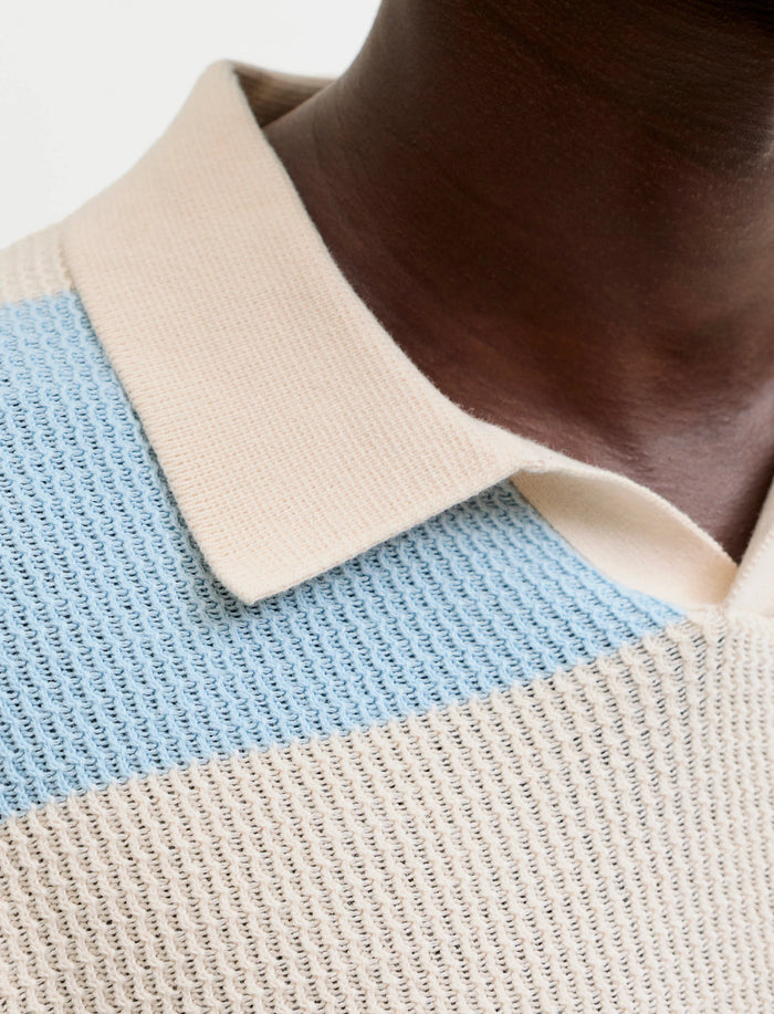 Polo rayé en tricot pour homme