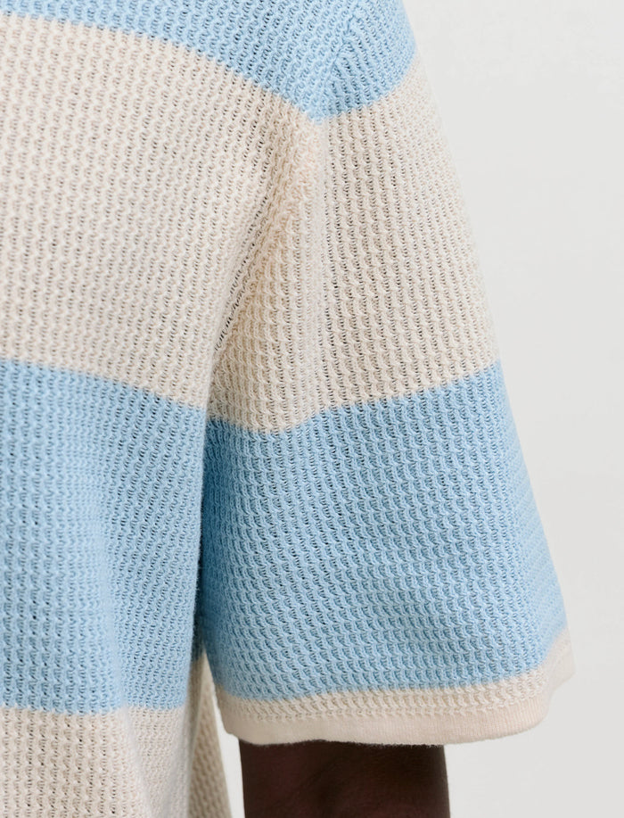 Polo rayé en tricot pour homme