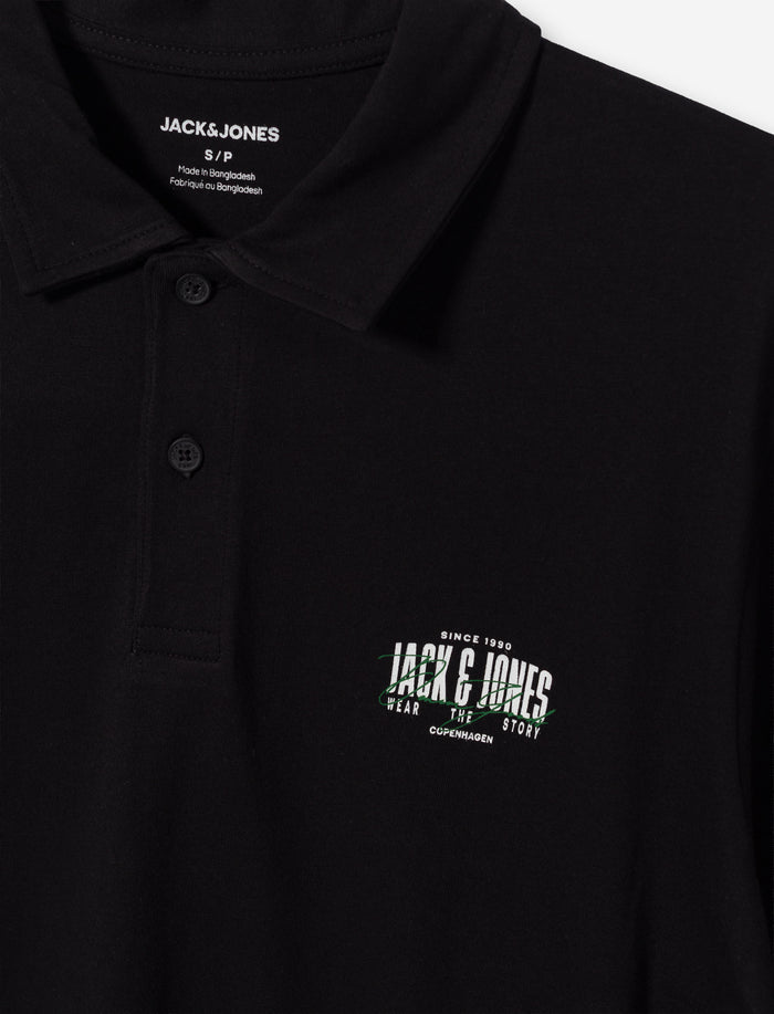 Polo uni à logo au buste pour homme