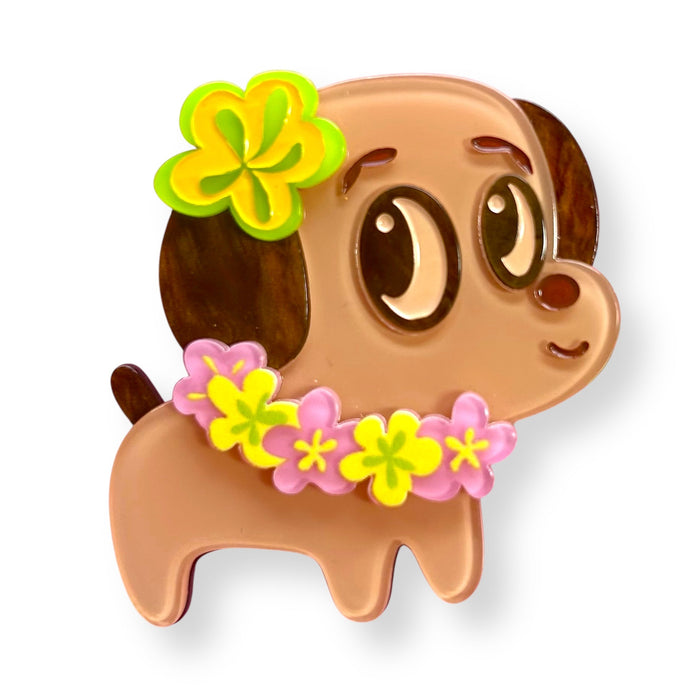 Polynesian Pup Mini Brooch by Miss Fluff x Lipstick & Chrome