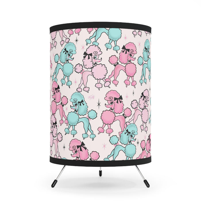 Poodlerama on Cream • Tripod Lamp