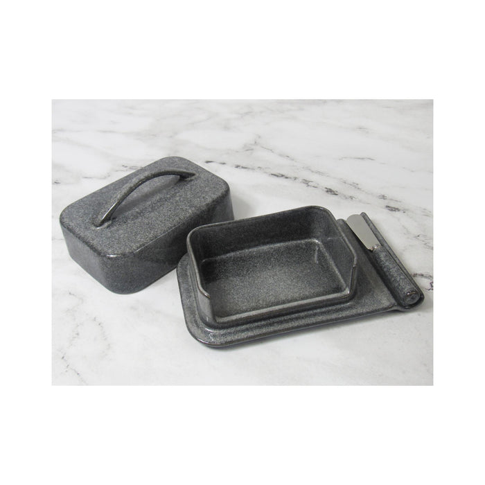 Porcelain Butterie Dish - Grey open