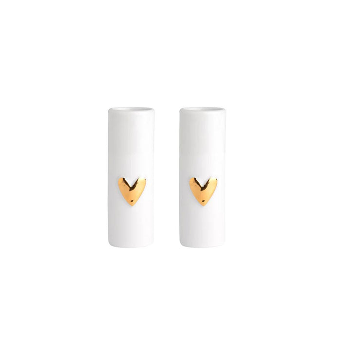 Rader Porcelain Mini Heart Vase Set/2 - Gold | Koop.co.nz