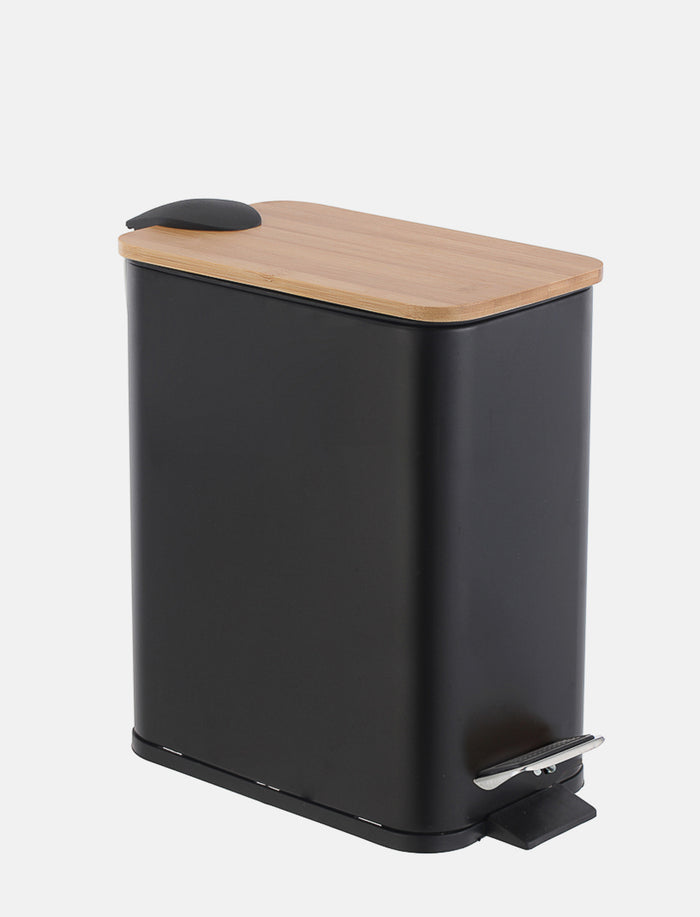 Poubelle rectangulaire avec couvercle bambou