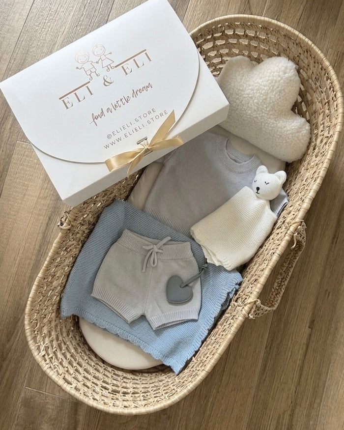 Premium Blanket Gift Hamper Personalised | Baby Blue (5 Pieces)