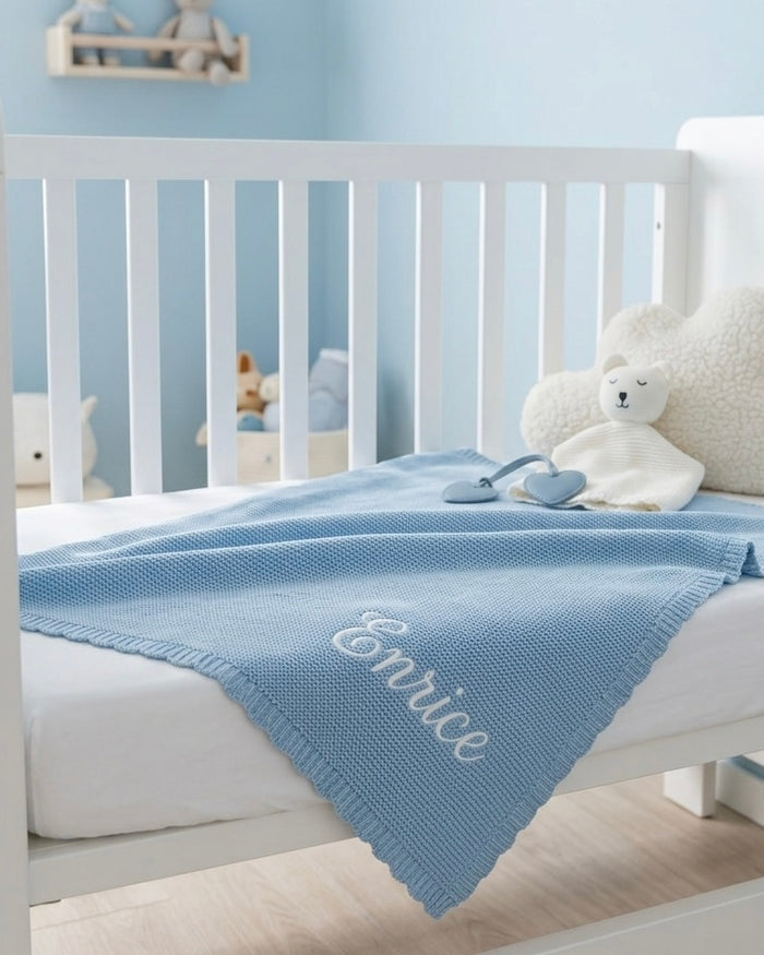 Premium Blanket Gift Hamper Personalised | Baby Blue (5 Pieces)