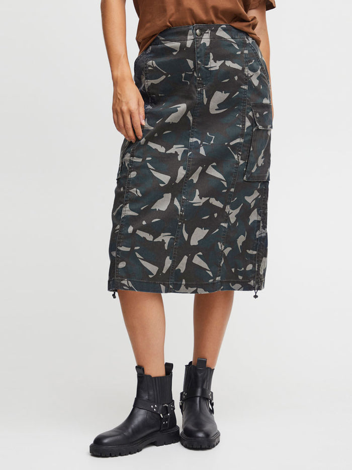 Pulz PzLian Cargo Skirt Blue & Black Camouflage