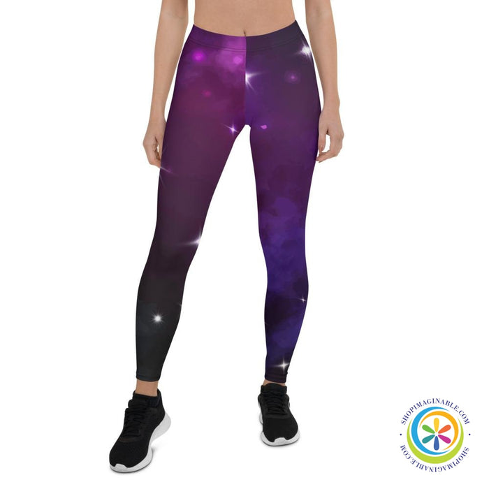 Purple Galaxy Leggings-ShopImaginable.com