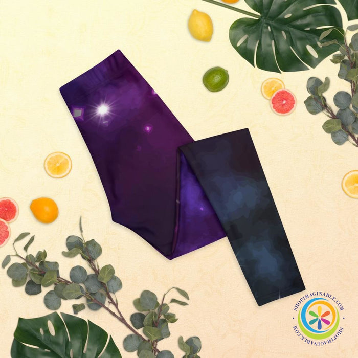 Purple Galaxy Leggings-ShopImaginable.com