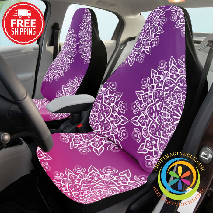 Purple Mandala Car Seat Covers Pair-ShopImaginable.com
