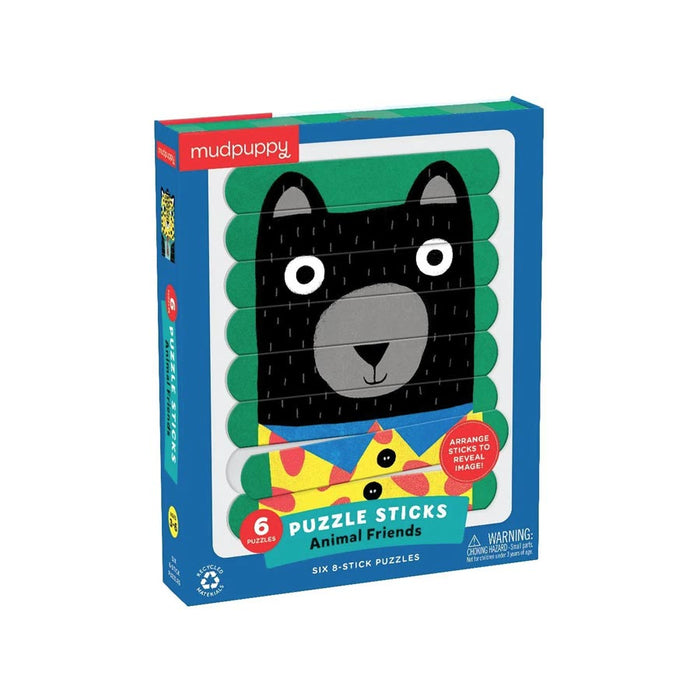 Mudpuppy Puzzle Sticks – Animal Friends (6 Puzzles) | Koop.co.nz