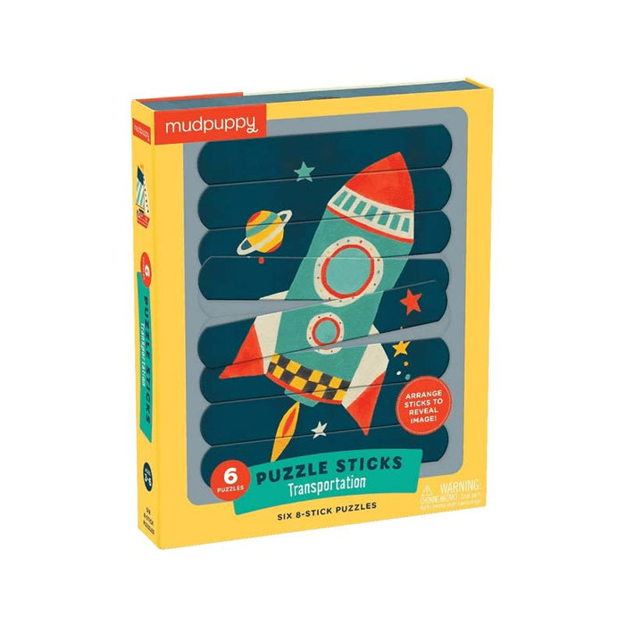 Mudpuppy Puzzle Sticks – Transportation (6 Puzzles) | Koop.co.nz