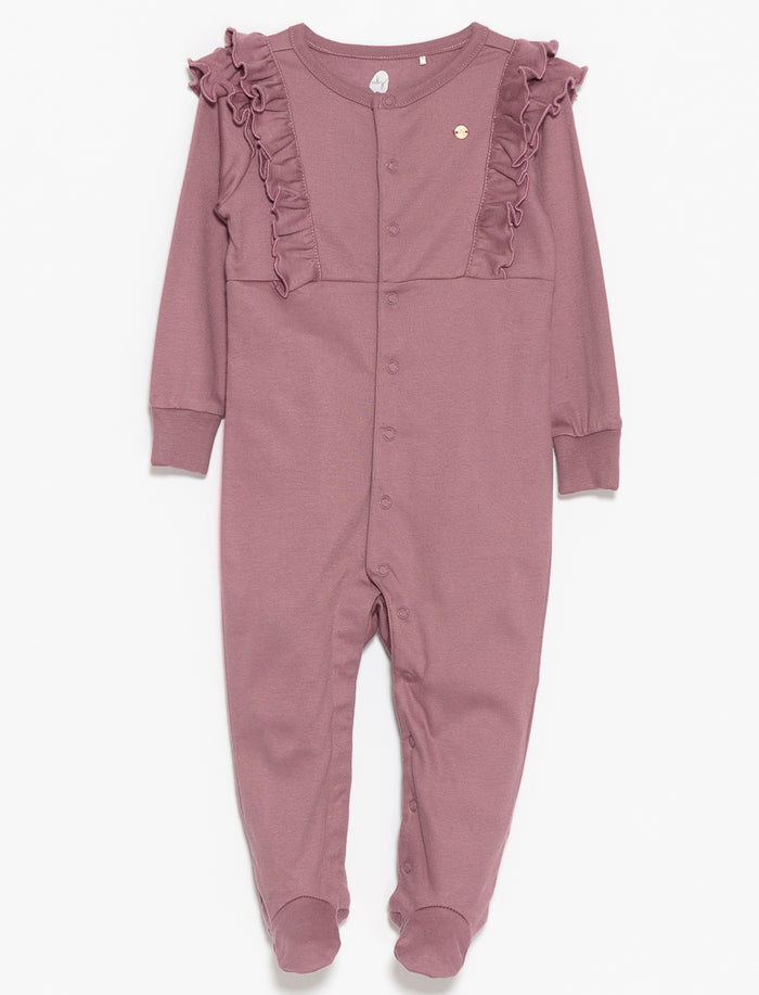 Pyjama 1 pièce à volants en coton bio