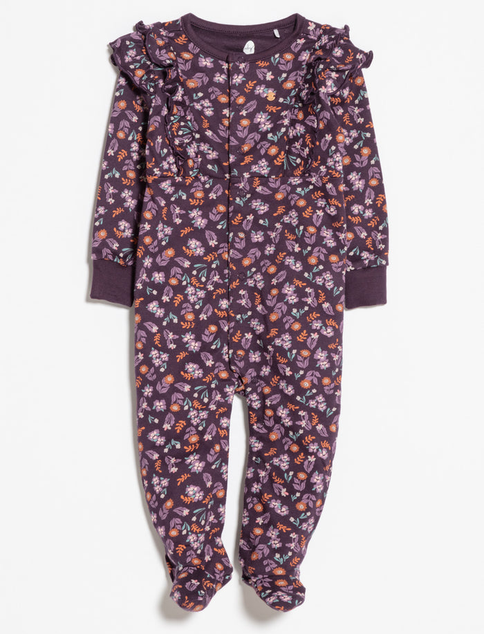 Pyjama 1 pièce à volants en coton bio