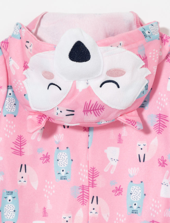 Pyjama 1 pièce imprimé à capuchon - petite fille