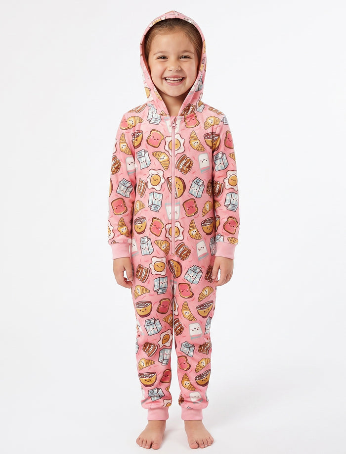 Pyjama 1 pièce imprimé à manches longues pour fille