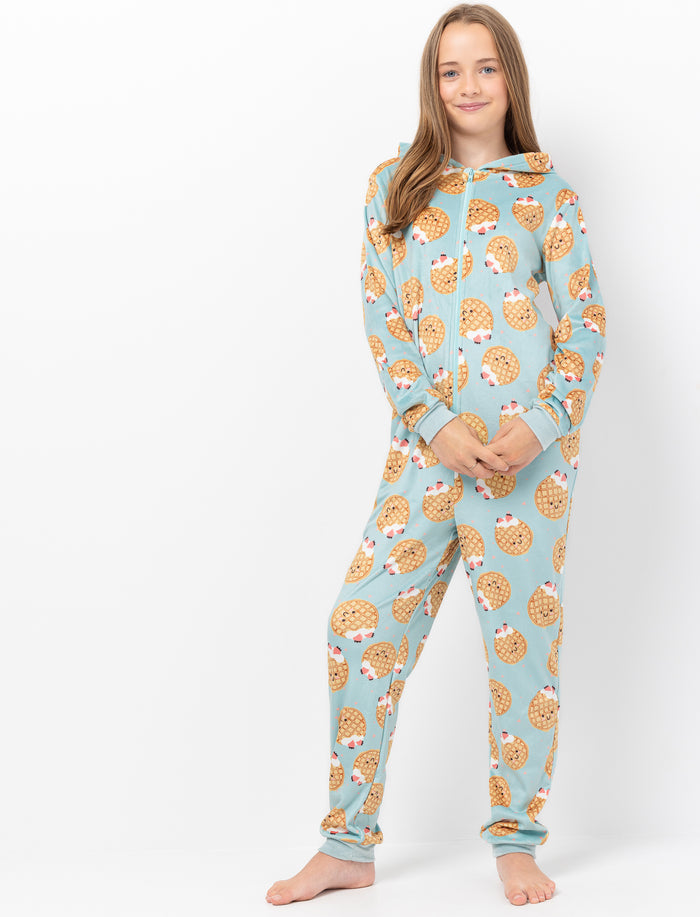 Pyjama 1 pièce imprimé à manches longues pour fille
