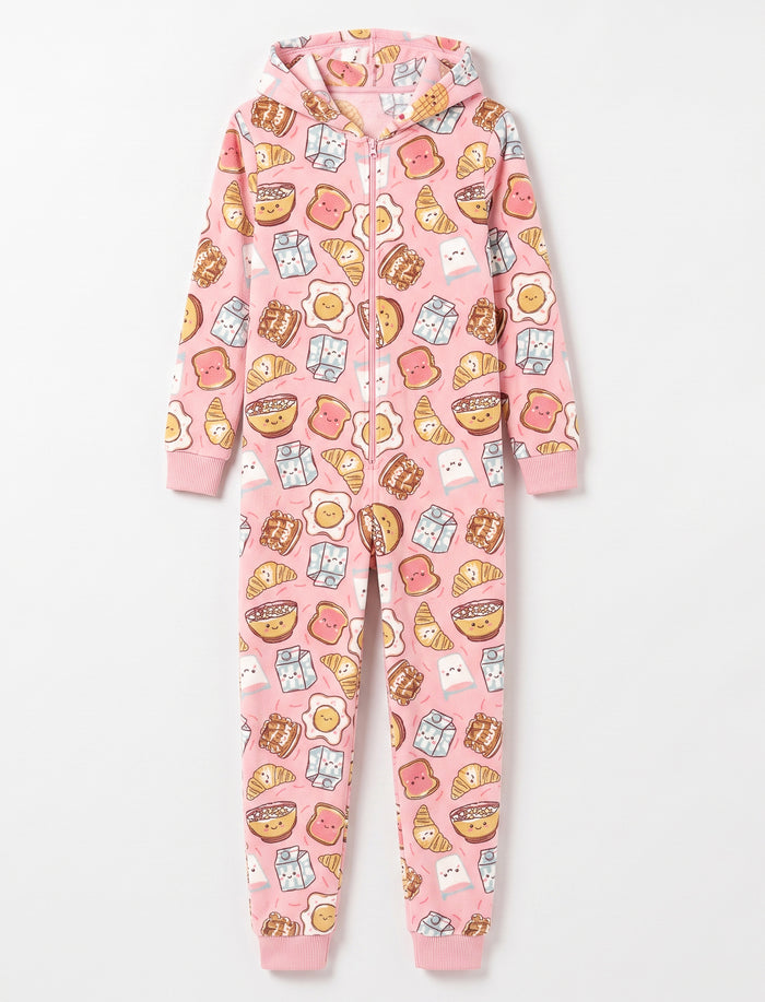 Pyjama 1 pièce imprimé à manches longues pour fille