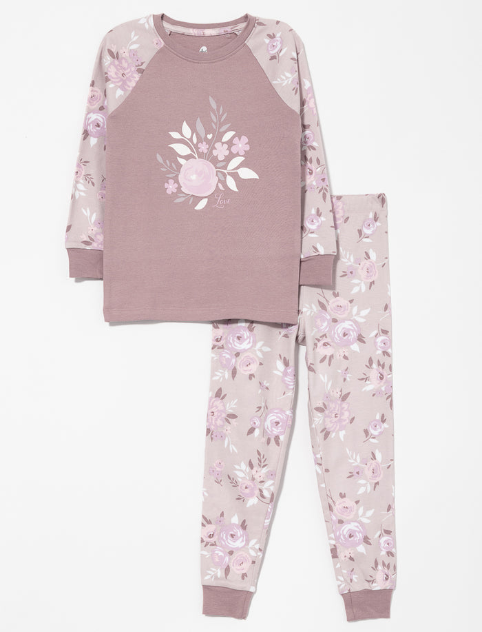 Pyjama 2 pièces en coton bio imprimé - petite fille