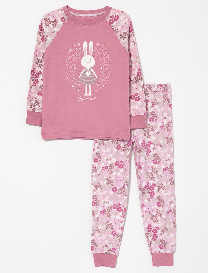 Pyjama 2 pièces en coton bio imprimé - petite fille