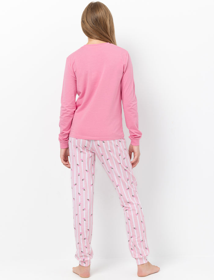 Pyjama 2 pièces imprimé à l’avant à manches longues pour fille