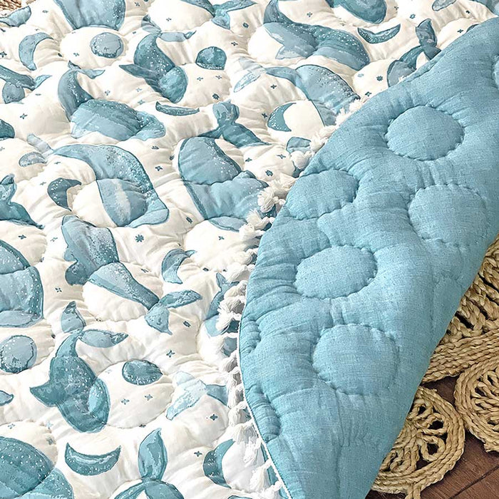 Crane Baby Quilted Baby Playmat - Caspian Whale | Koop.co.nz