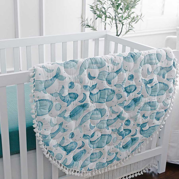 Crane Baby Quilted Baby Playmat - Caspian Whale | Koop.co.nz