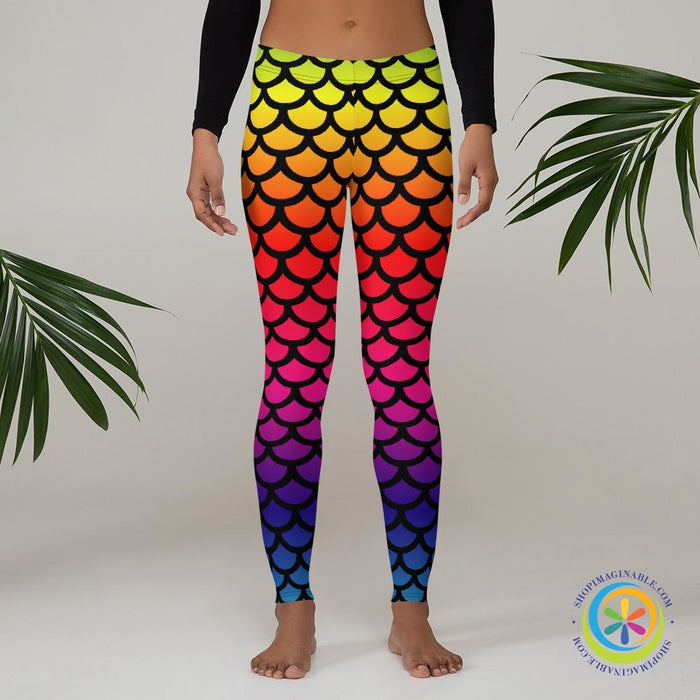 Rainbow Mermaid Leggings-ShopImaginable.com