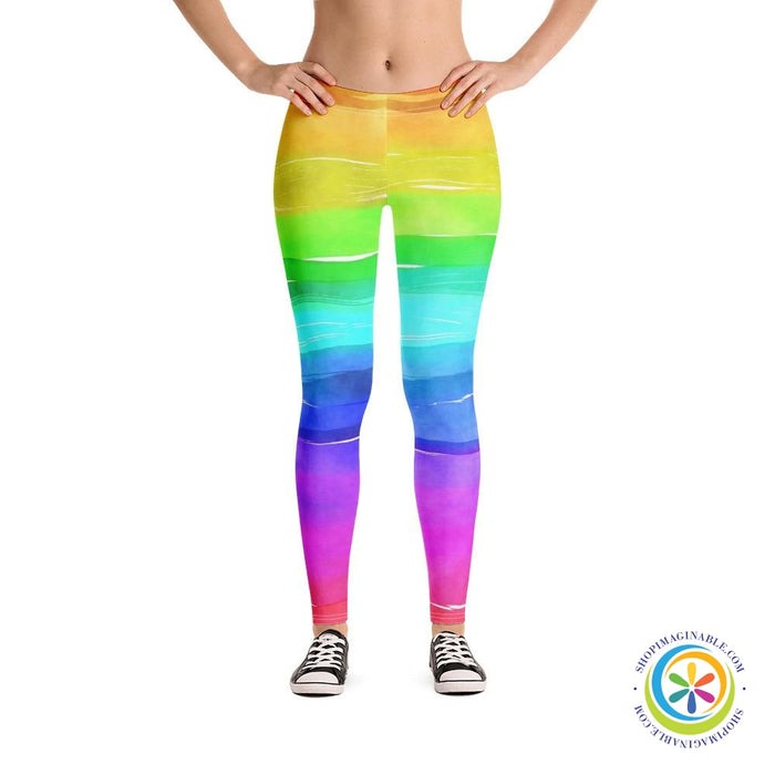 Rainbow Water Color Leggings-ShopImaginable.com