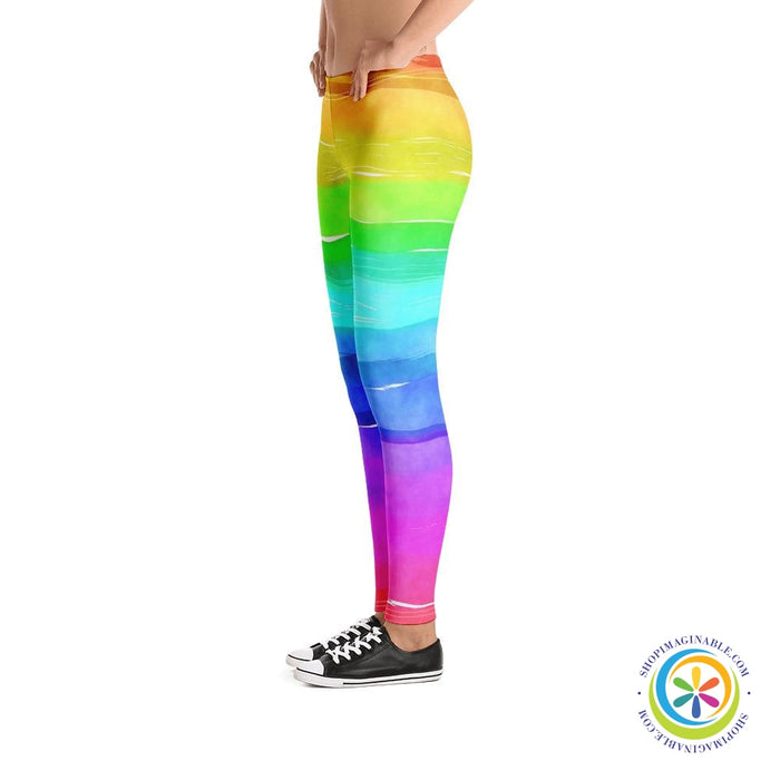 Rainbow Water Color Leggings-ShopImaginable.com