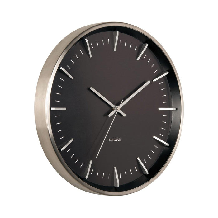 Karlsson Raised Batons Wall Clock - Black/Silver (35cm) | Koop.co.nz