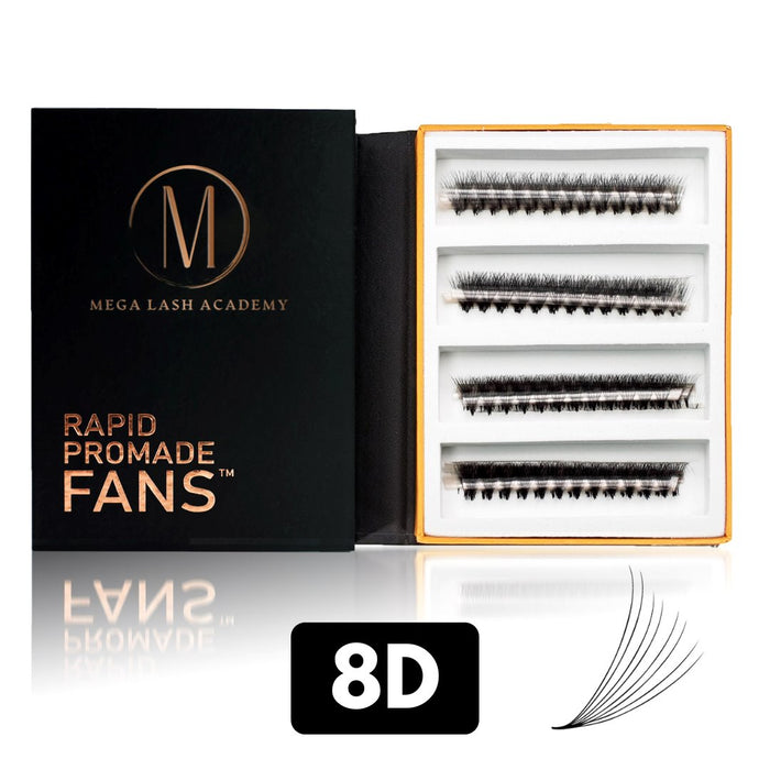Bundle of 5 Rapid Promade Fans - 5000 Fans Promade Fans Mega Lash Academy 8D