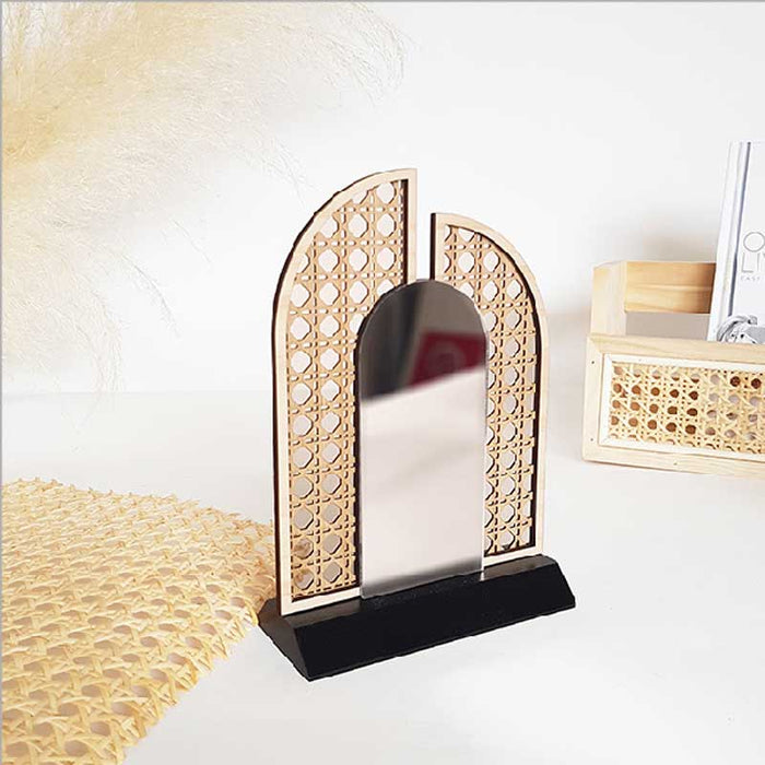 Crystal Ashley Rattan Earring Stand with Mirror | Koop.co.nz