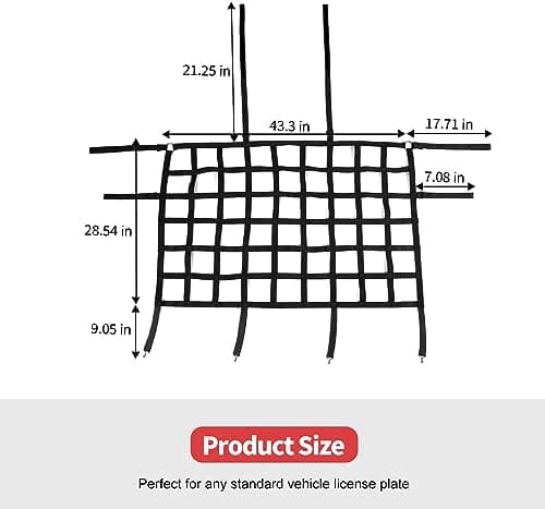 Rear Seat Cargo Net Pet Barrier Compatible with Jeep Wrangler JK JL Gladiator Travel Pet Clever