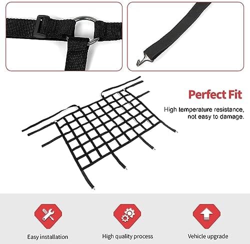 Rear Seat Cargo Net Pet Barrier Compatible with Jeep Wrangler JK JL Gladiator Travel Pet Clever