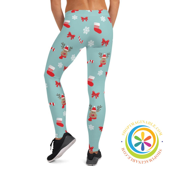 Reindeer Santa Candy Cane Leggings-ShopImaginable.com