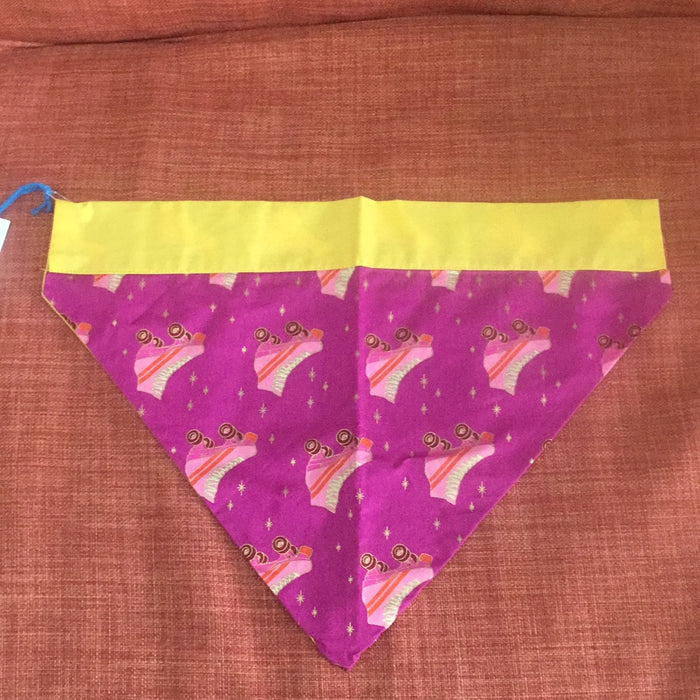 Reversible Dog Bandana - Sparkle Roller Blades/Yellow - L