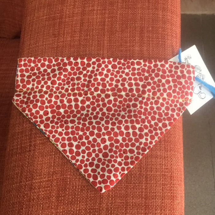 Reversible Dog Bandana-Flowers/Red Dots - XS